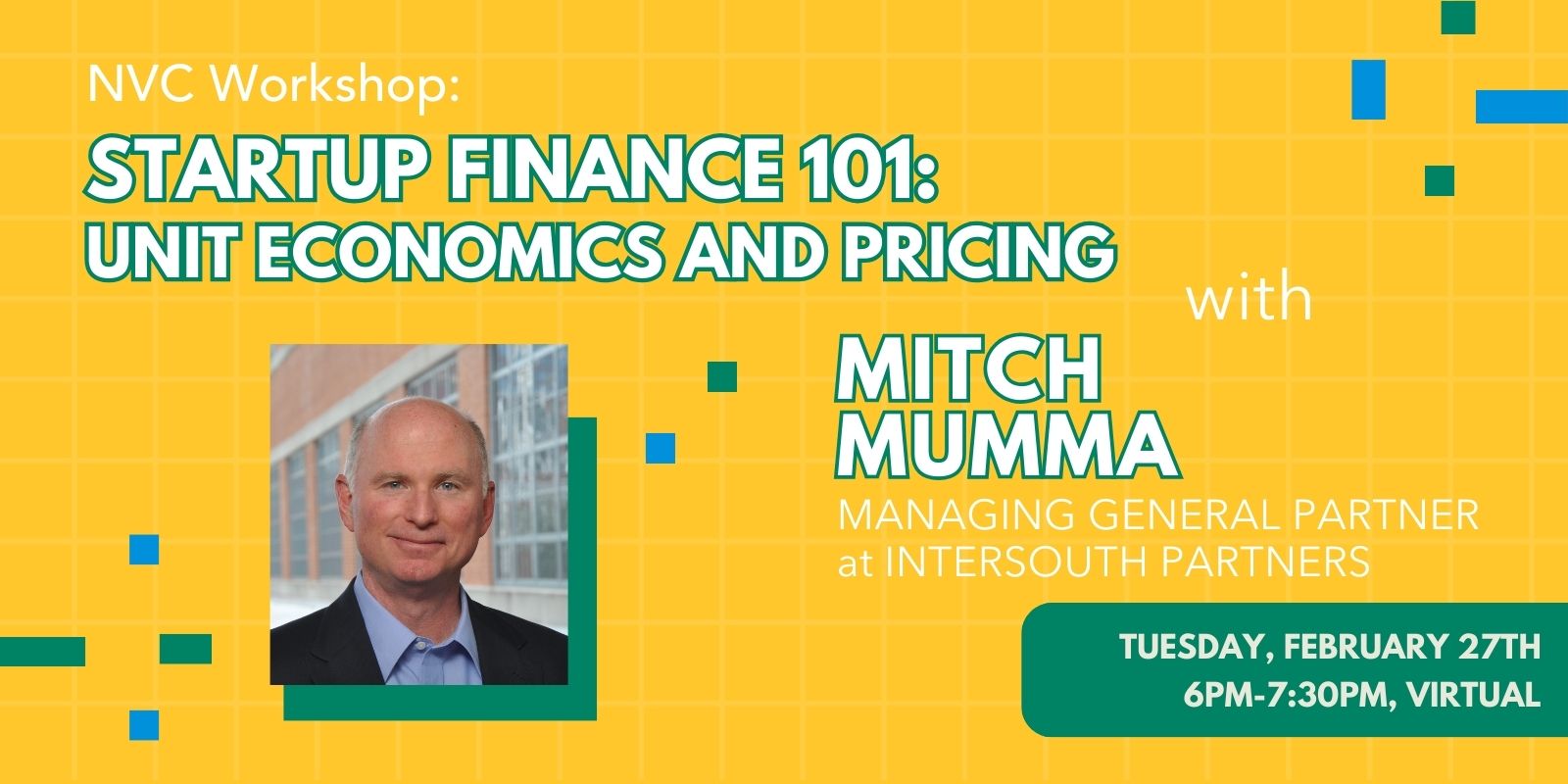 Startup Finance 101 workshop graphic